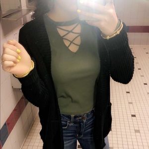 Green long sleeve top
